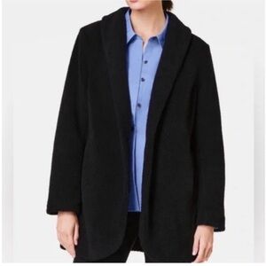 SPANX Black Cozy  Teddy Shawl Jacket, Size M, NWT
